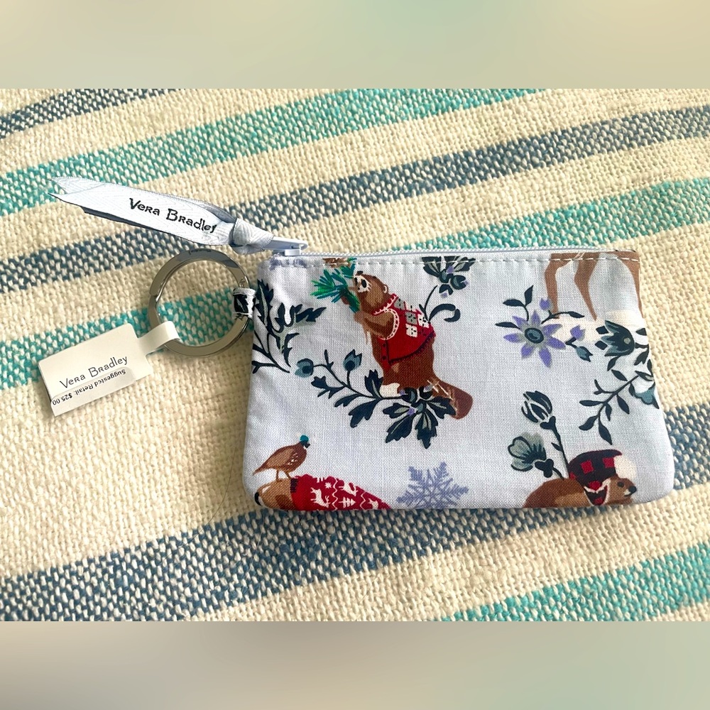 NWT Vera Bradley Zip ID Case Merry Mischief Snow Day